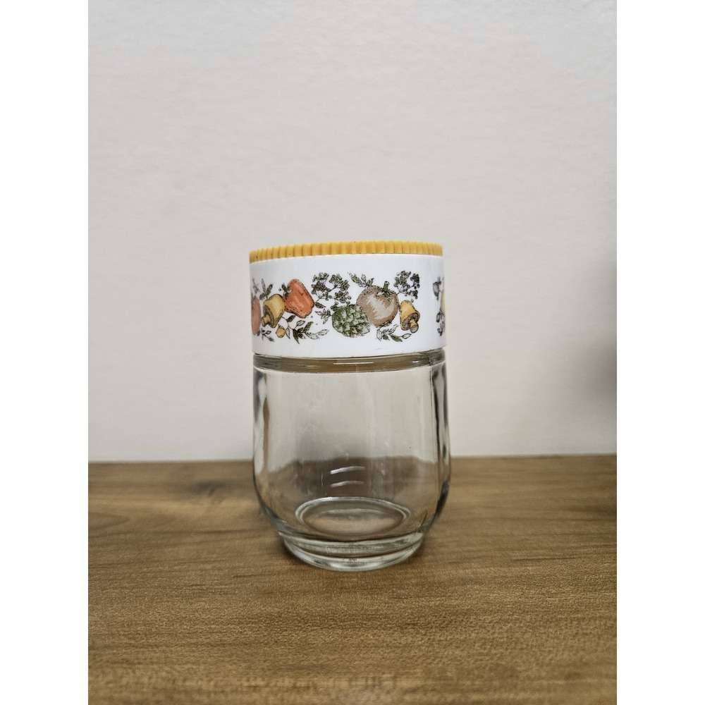 Vintage 1970s Pyrex Corning Ware Spice of Life Glass Shaker Jar - 3.5"